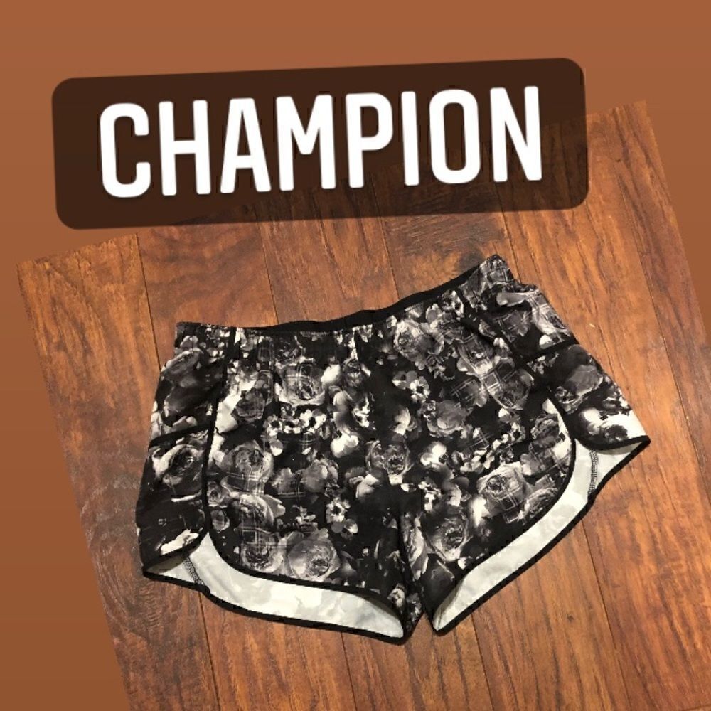 CHAMPION floral flowers print athletic running workout shorts women M